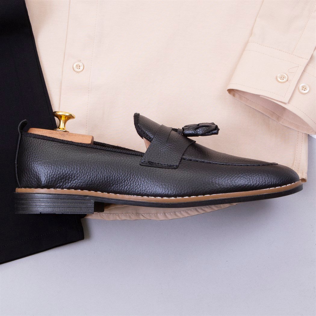 Siyah Kumaş Pantolon Gömlek Ayakkabı Kombin