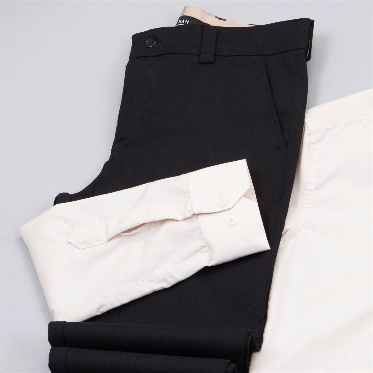 Siyah Pantolon Bej Gömlek Ayakkabı Kombin