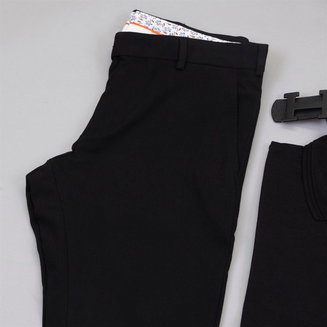 Siyah Polo Yaka Tişört Pantolon Ayakkabı Kombin