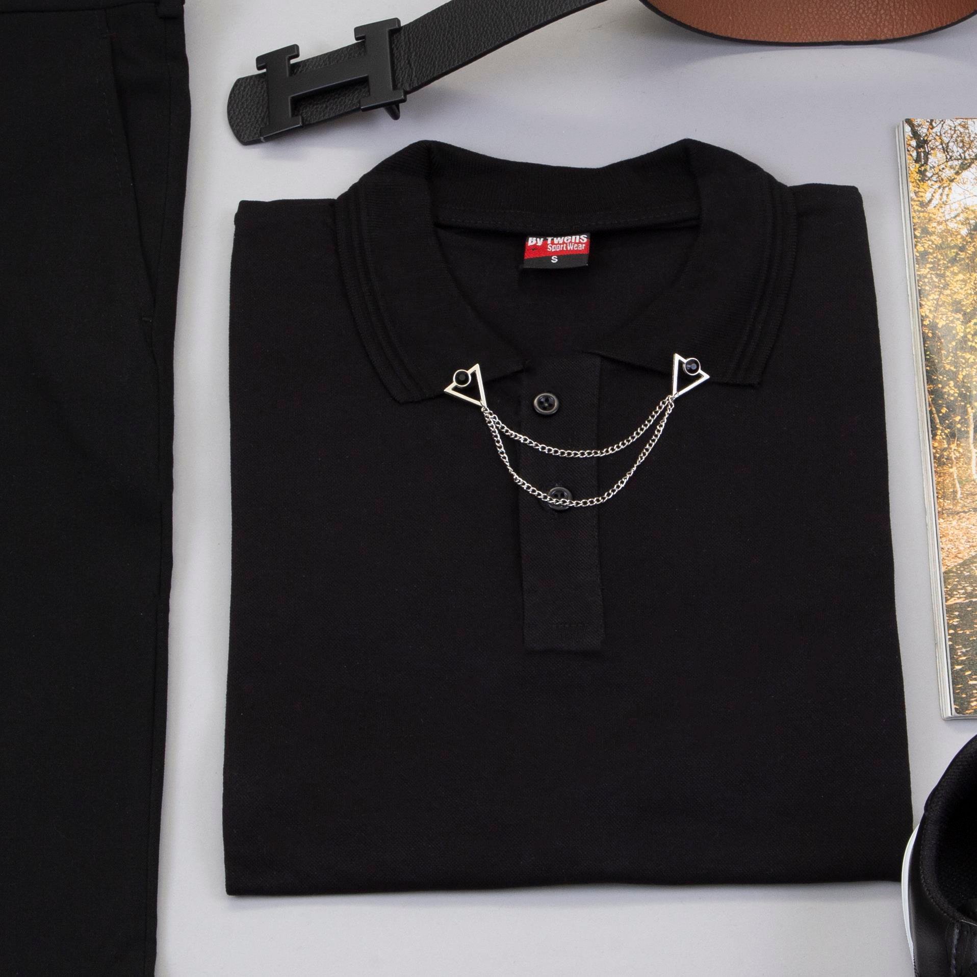 Siyah Polo Yaka Tişört Pantolon Ayakkabı Kombin