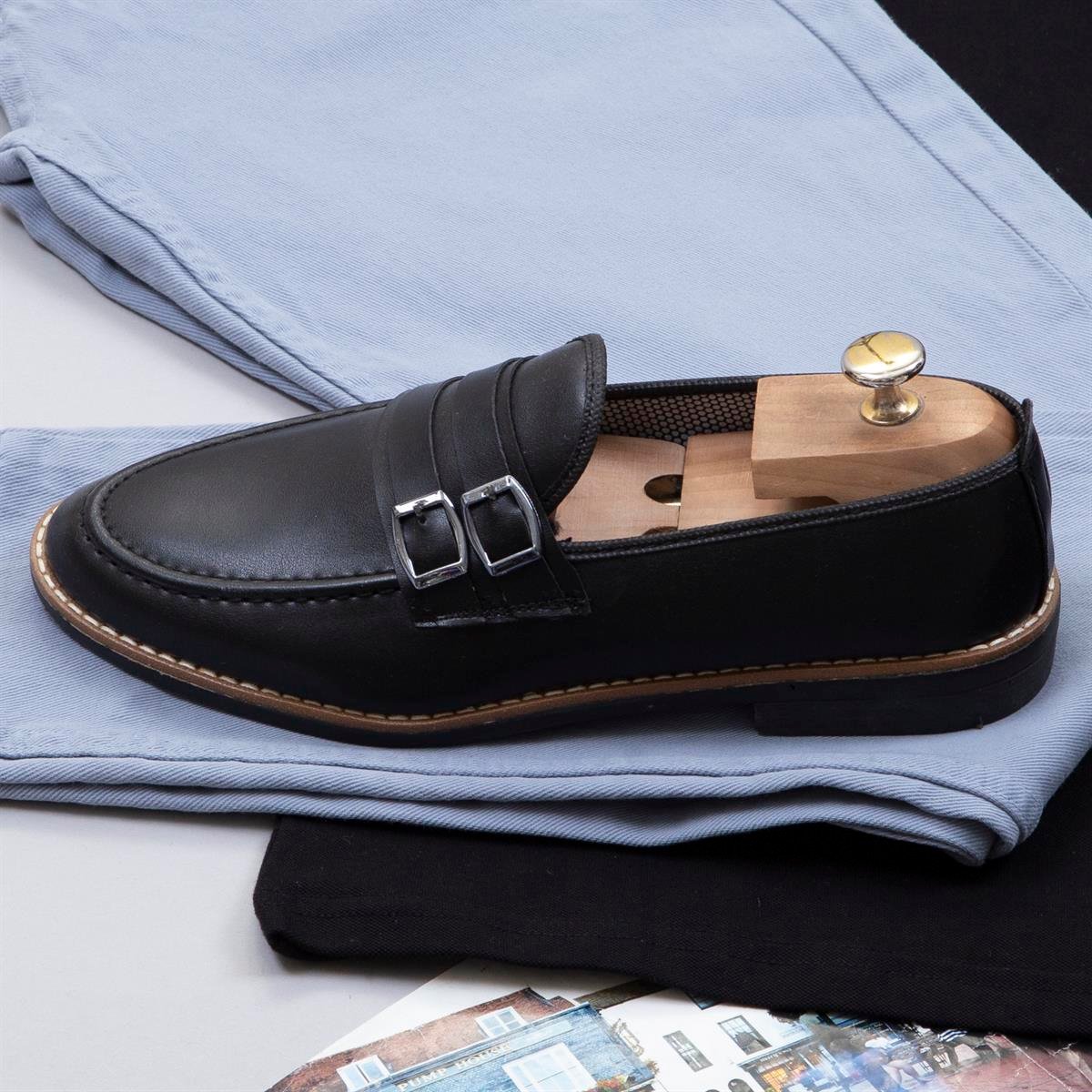 Siyah Polo Yaka Tişört Pantolon Ayakkabı Kombin