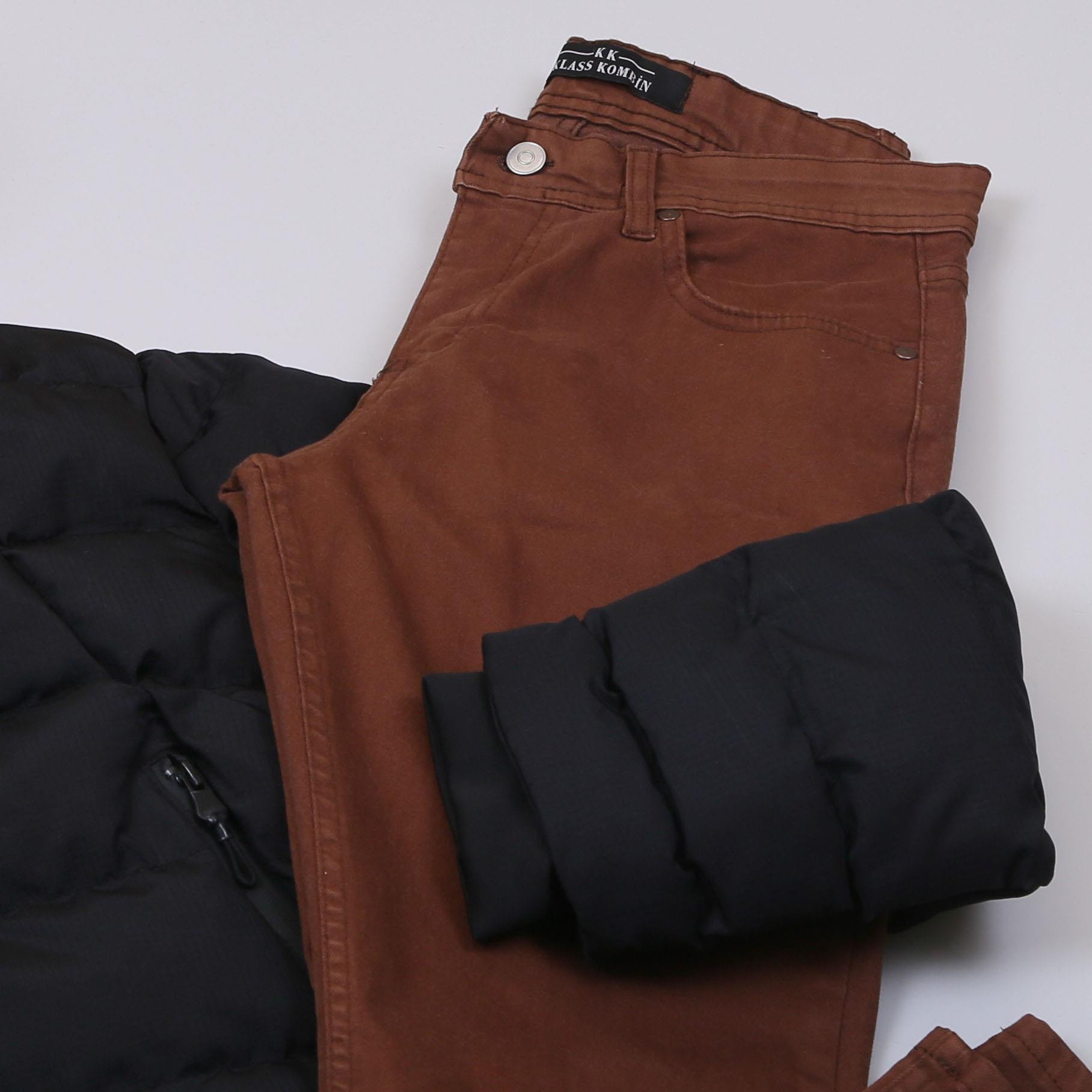 Siyah Şişme Mont Boğazlı Body Pantolon Bot Kombin