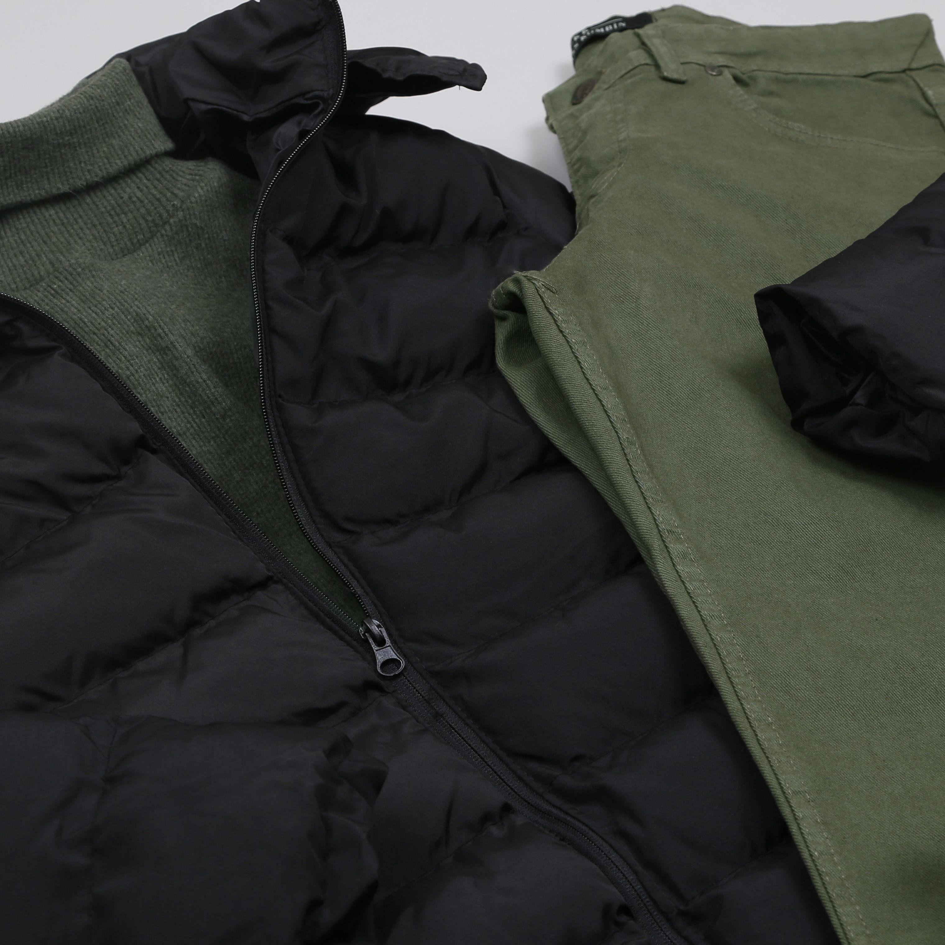 Siyah Şişme Mont Boğazlı Body Pantolon Bot Kombini