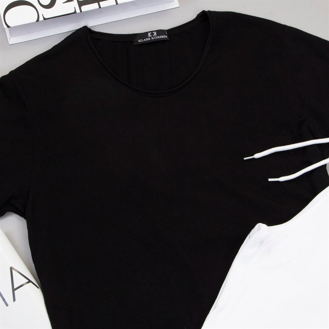 Siyah Tişört Beyaz Penye Şort Kombin