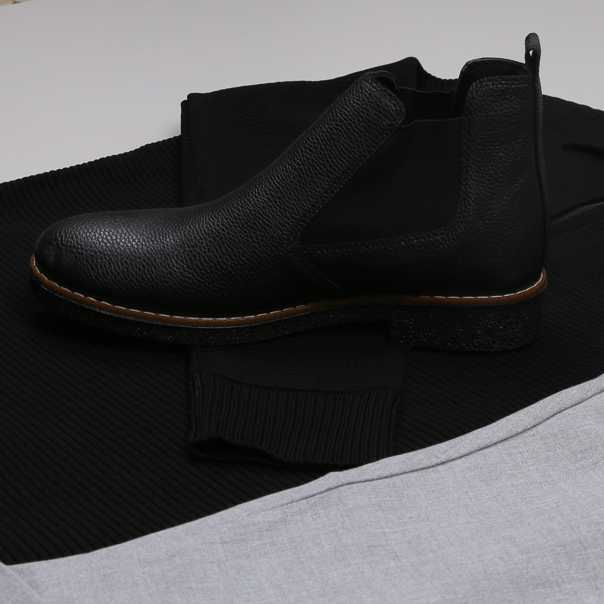 Siyah triko Kazak Gri  kumaş Pantolon