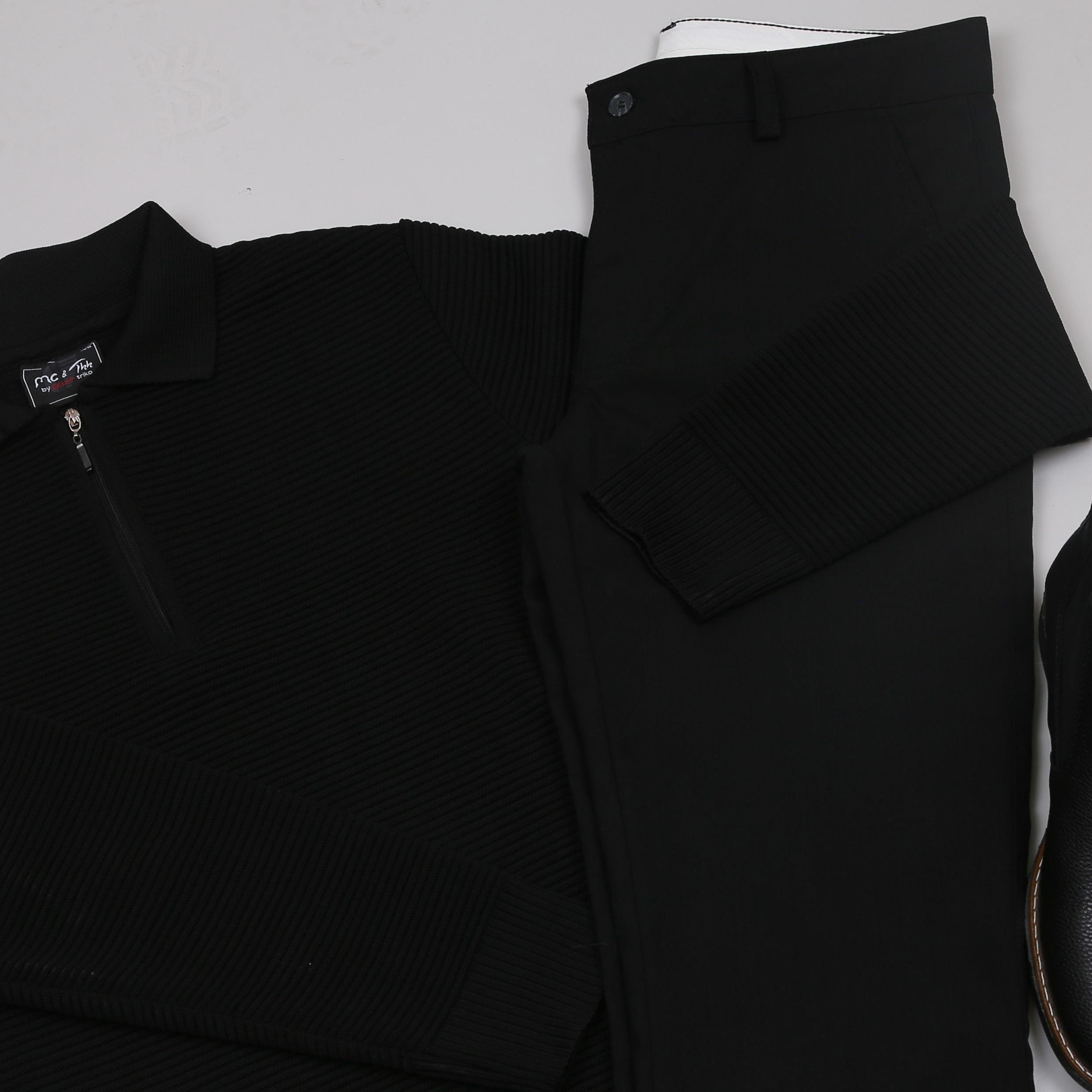 Siyah triko Kazak Siyah  kumaş Pantolon