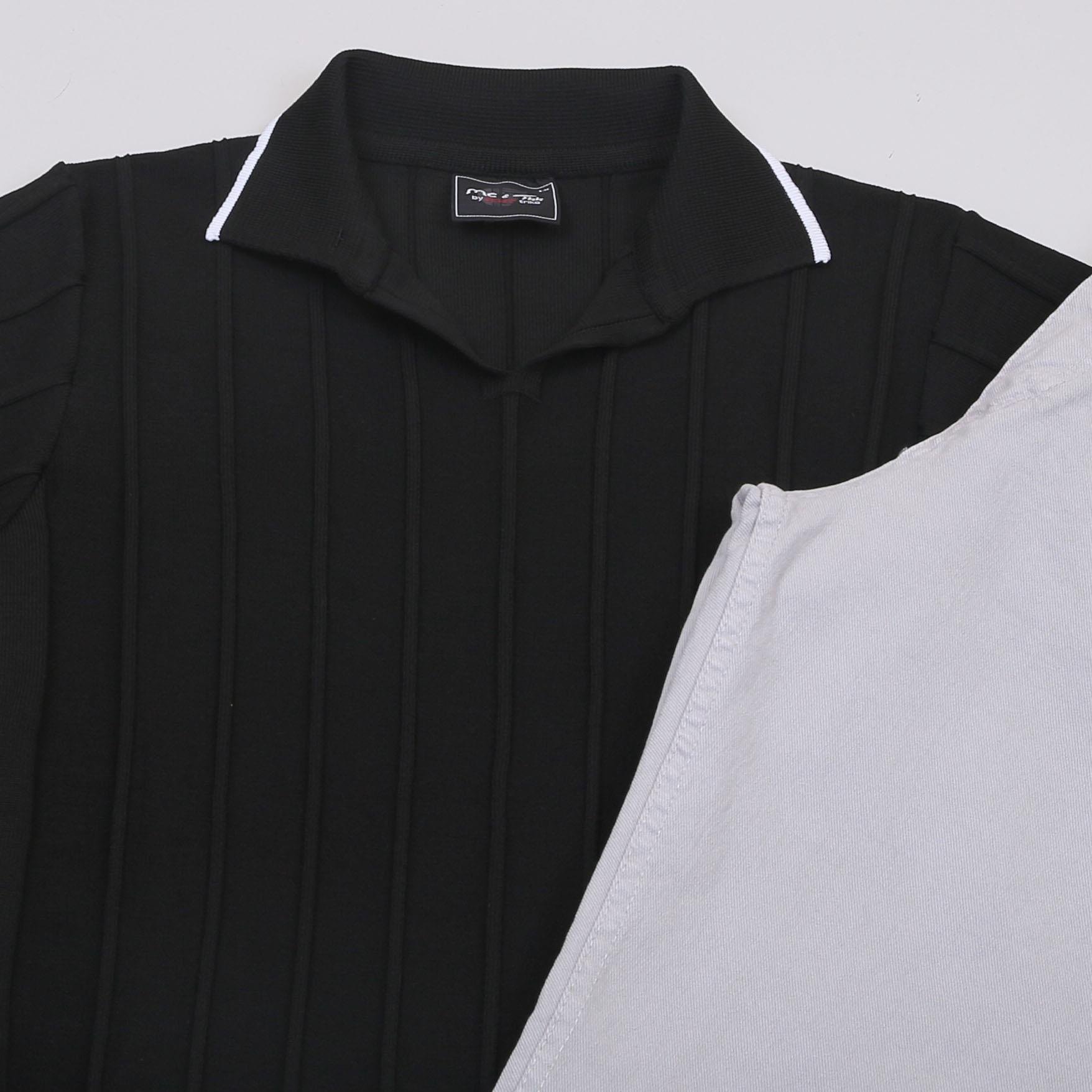 Siyah Triko Polo Yaka Tişört Pantolon Ayakkabı Kombin