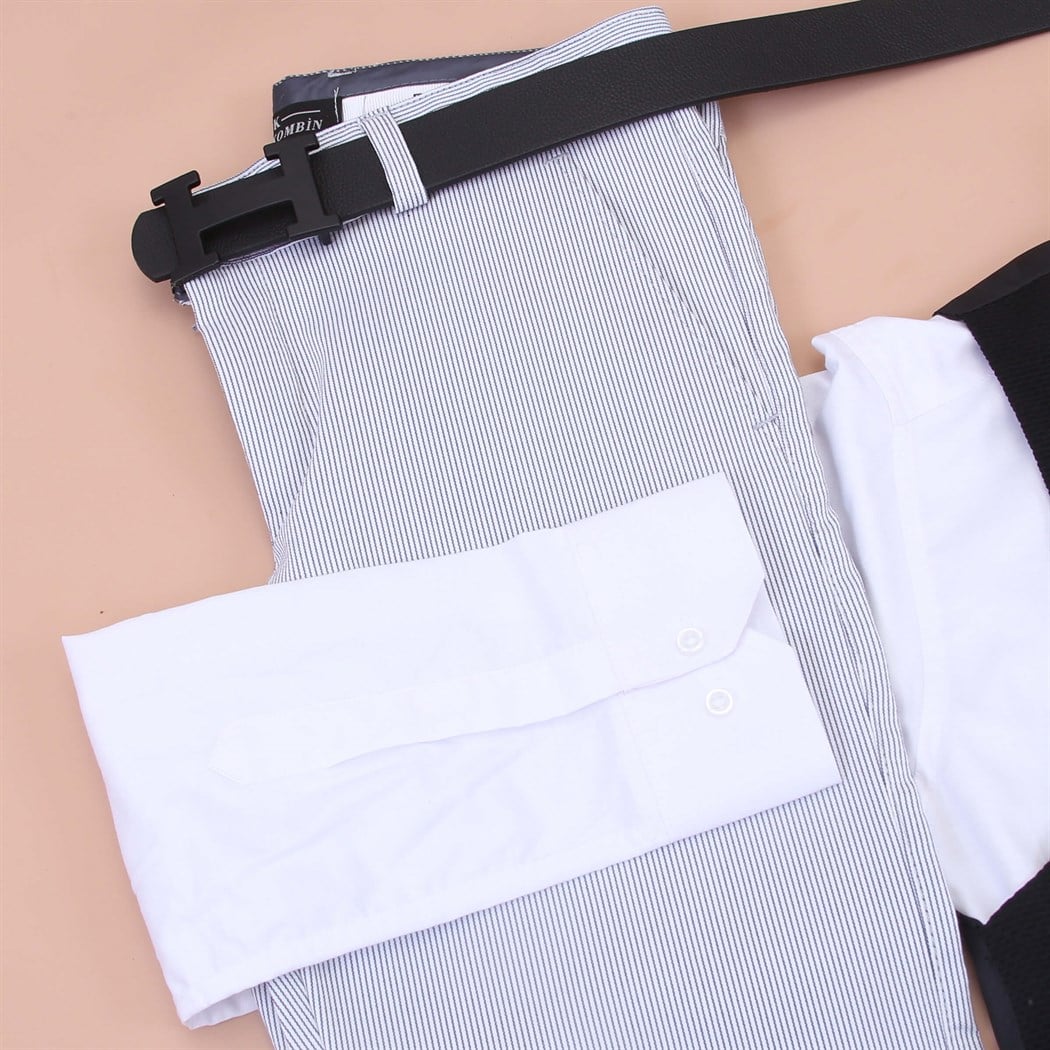 Siyah Yelek Beyaz Gömlek Kumaş Pantolon Klasik Ayakkabı Koımbini 