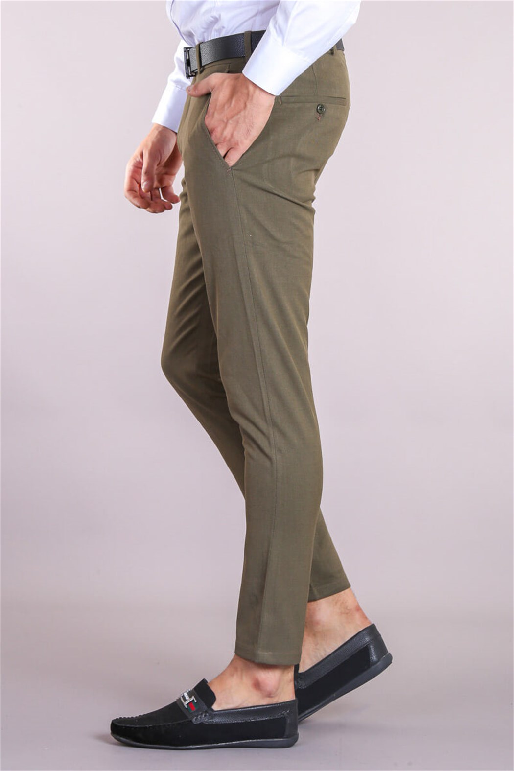 Slim Fit Açık Haki Pantolon