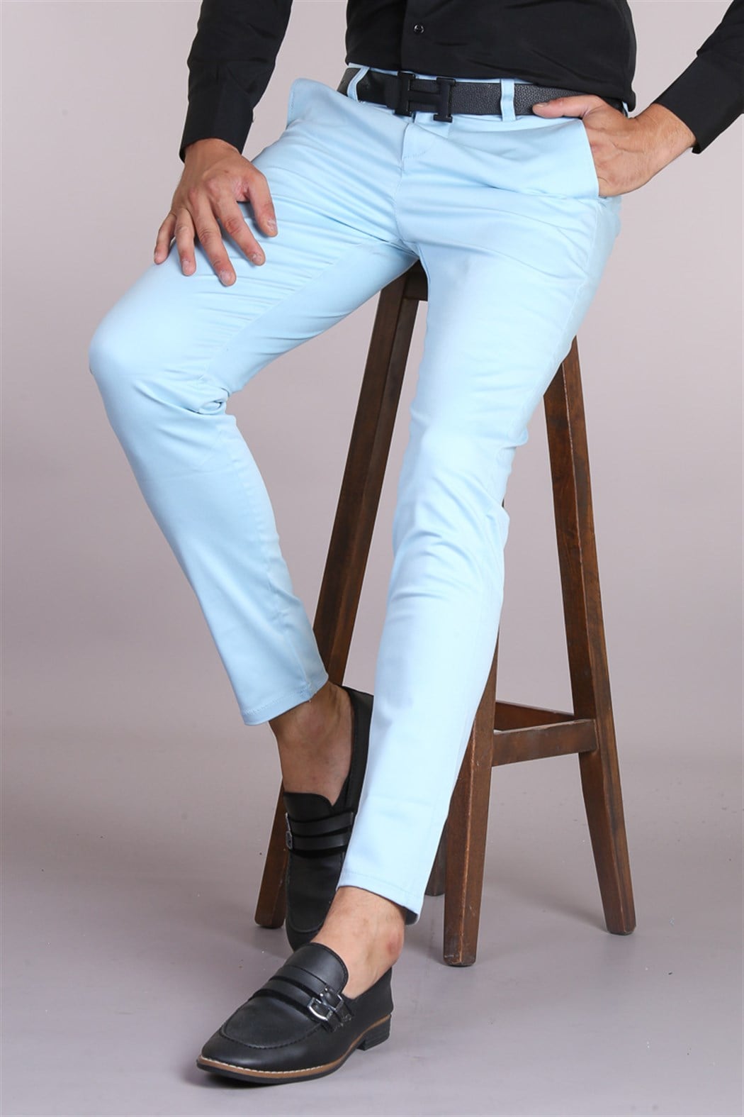 Slim Fit Buz Mavi Pantolon