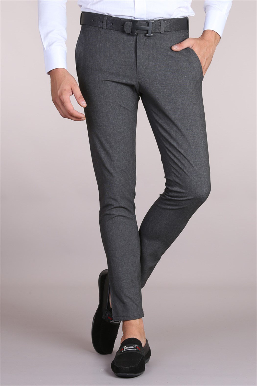 Slim Fit Füme Pantolon