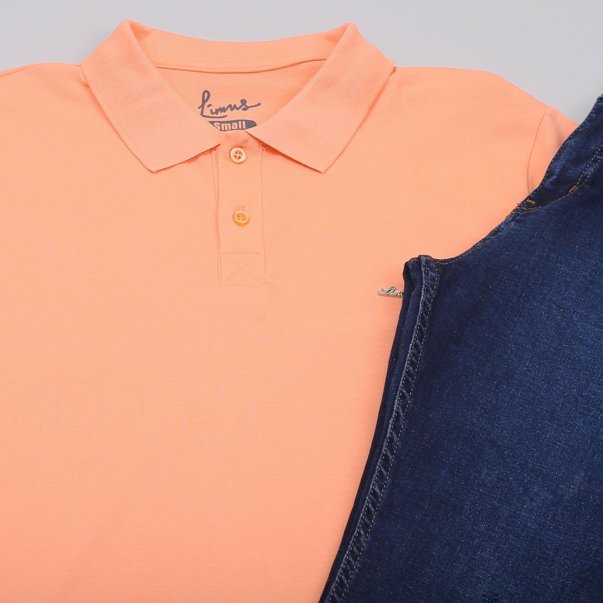 Somon Polo Yaka Tişört Pantolon Ayakkabı Kombin