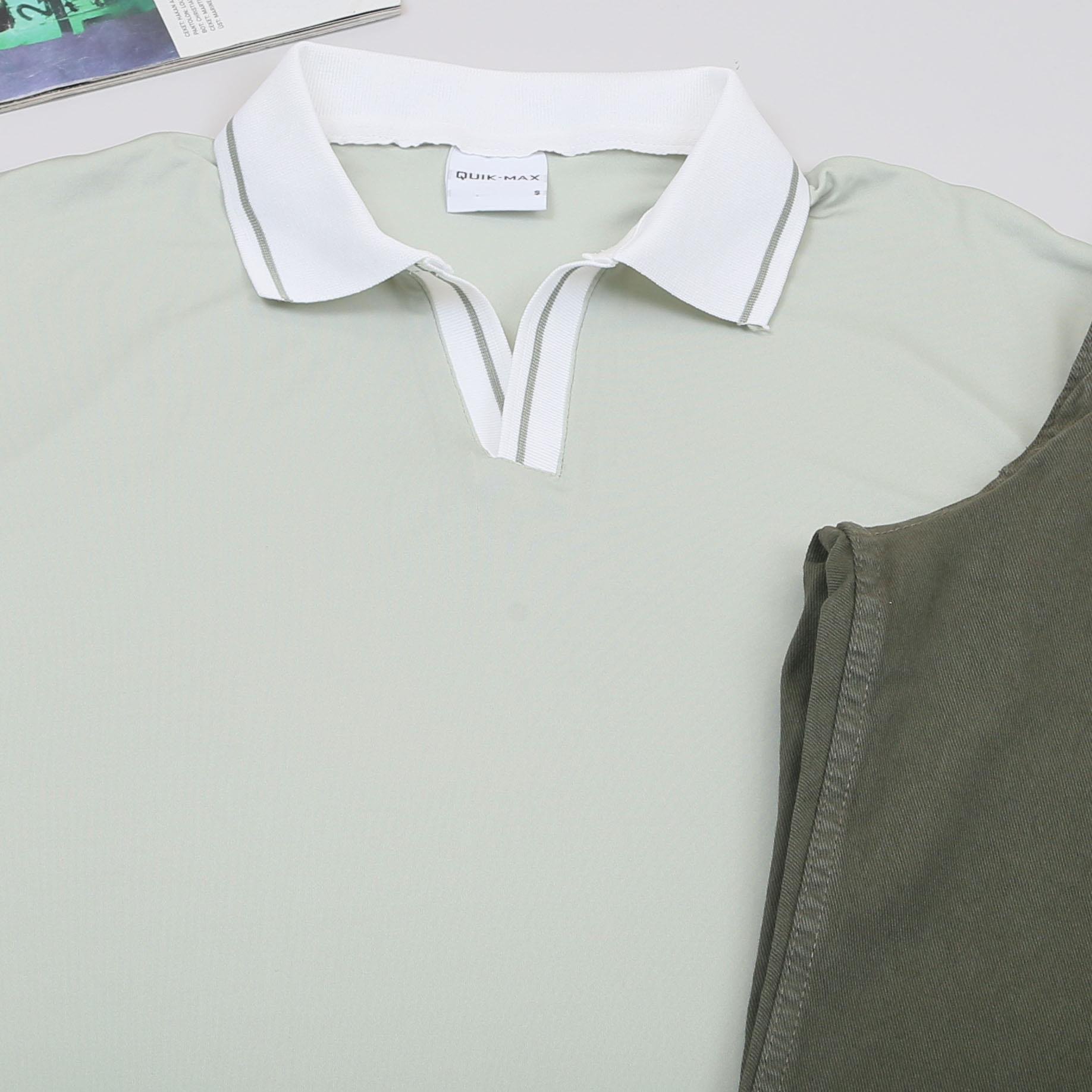 Su Yeşili Forma Kumaş Polo Yaka Tişört Pantolon Ayakkabı Kombin