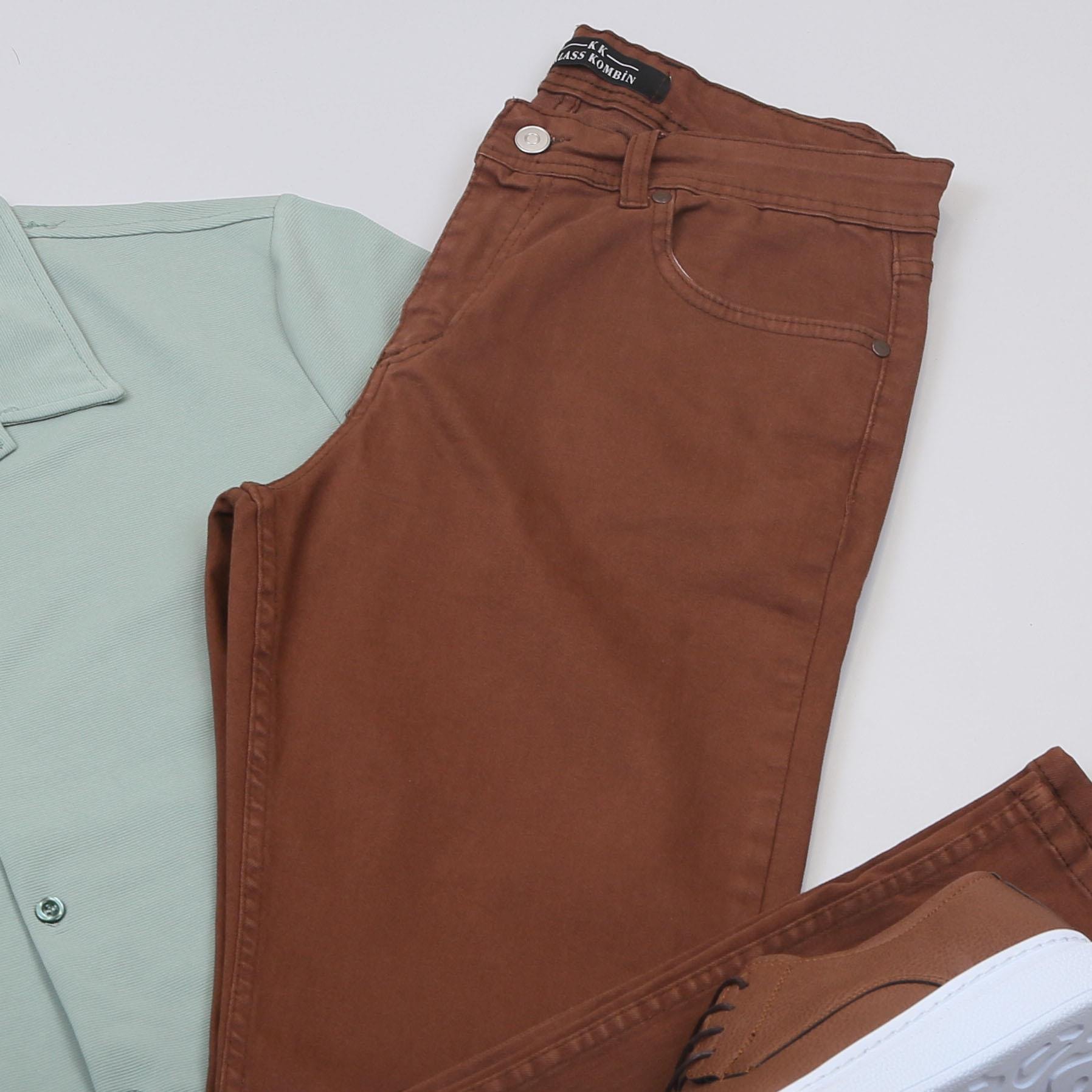 Su Yeşili Kısa Kol Gömlek Pantolon Ayakkabı Kombin