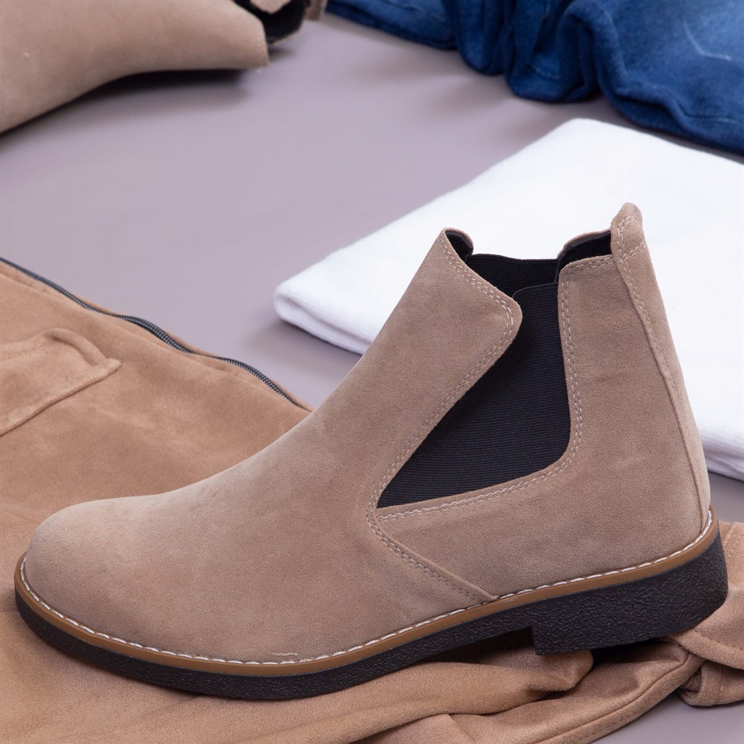 Sütlü Kahve Nubuk Ceket Kazak Pantolon Bot Kombin