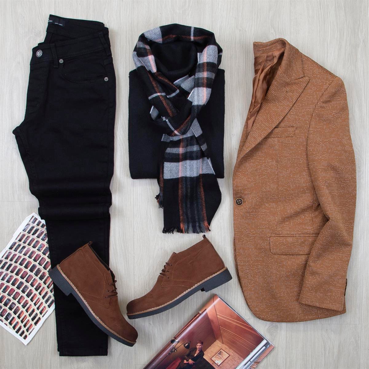 Bordo Blazer Ceket Boğazlı Body Pantolon Bot Kombin