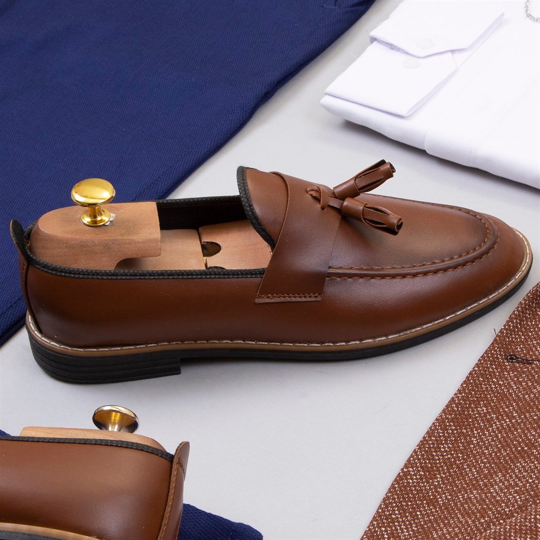 Taba Blazer Ceket Tişört Pantolon Ayakkabı Kombin