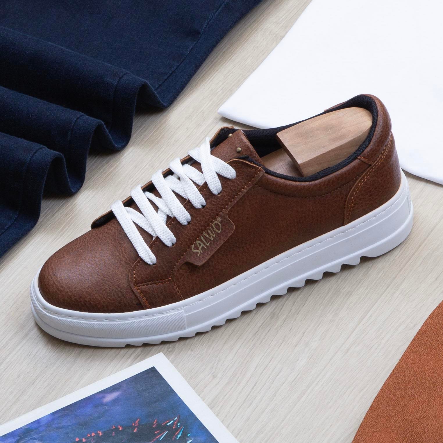 Taba Blazer Ceket Tişört Pantolon Ayakkabı Kombin