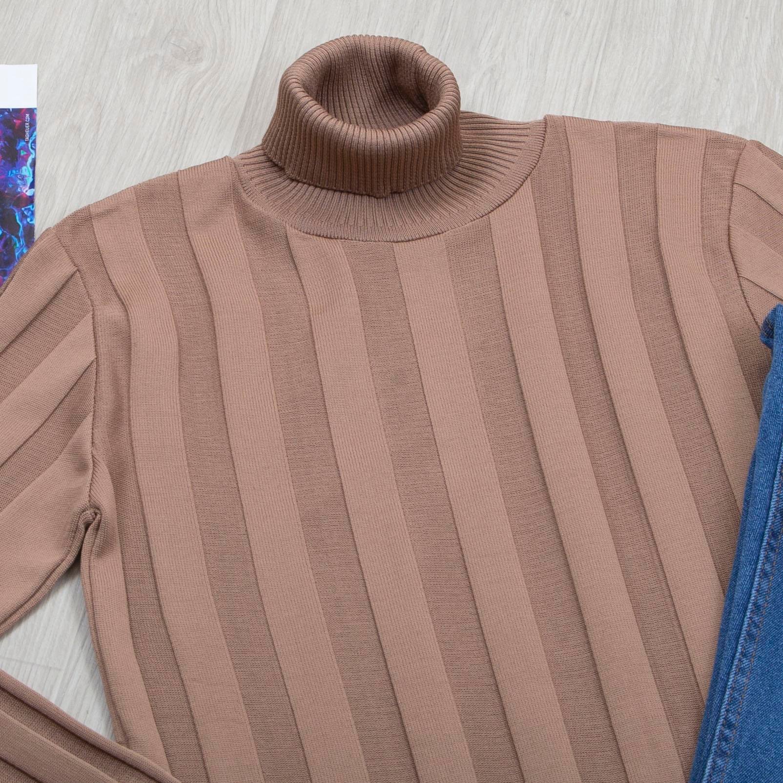 Taba Boğazlı Triko Kazak Pantolon Bot Kombin