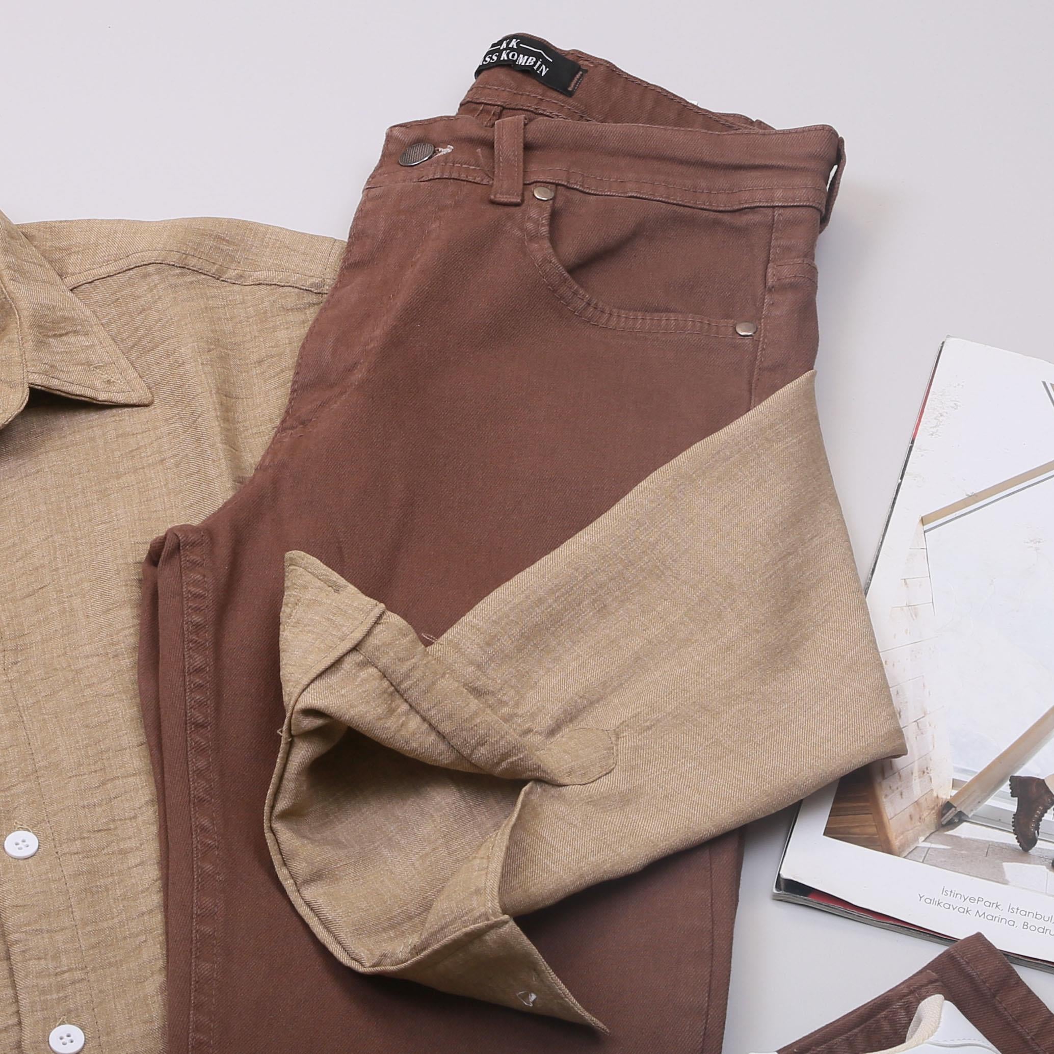 Taba Gömlek Pantolon Ayakkabı Kombin