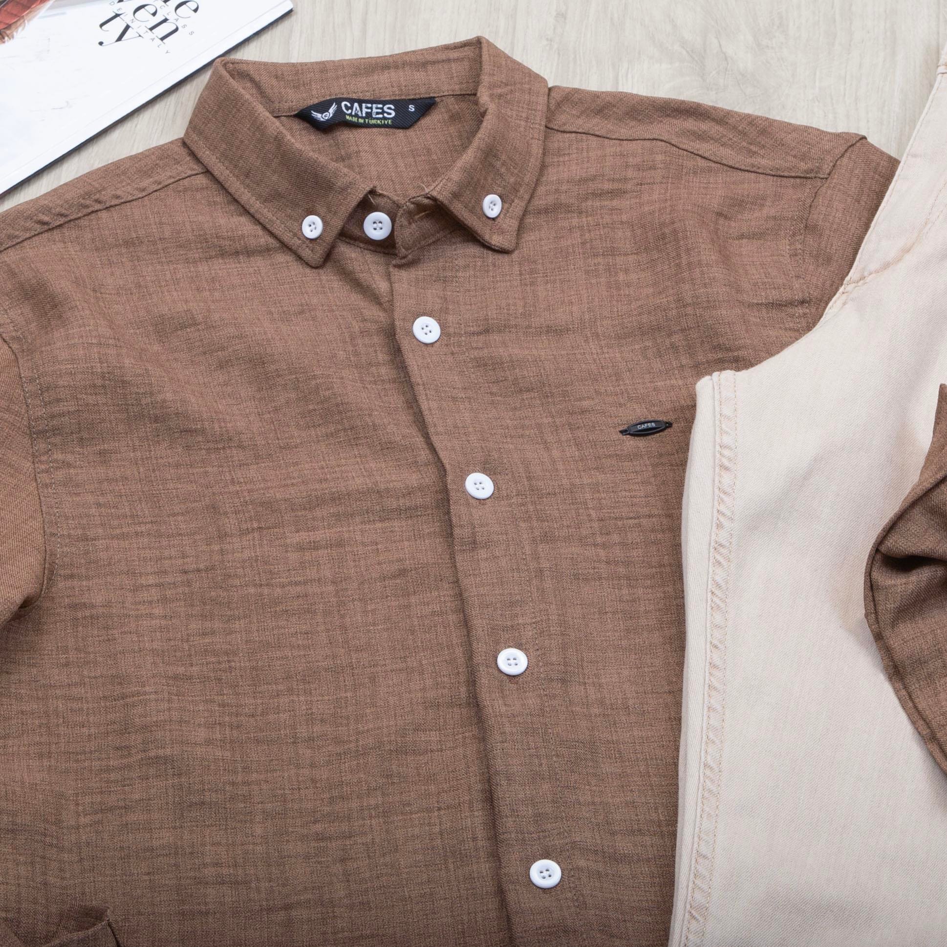 Taba Gömlek Pantolon Ayakkabı Kombin