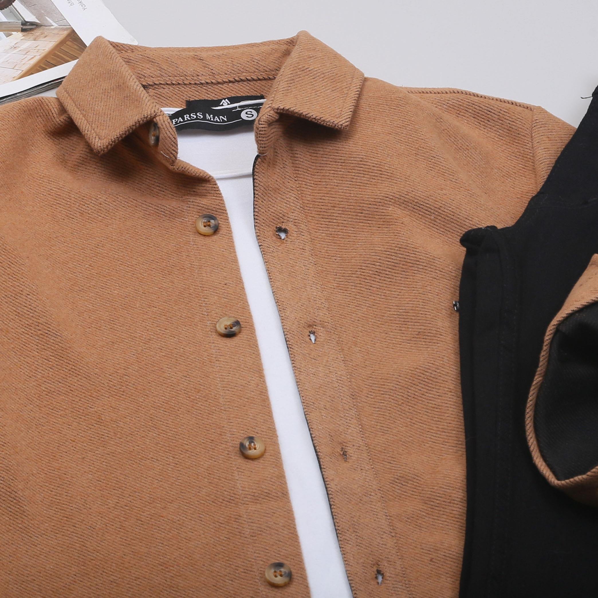 Taba Kaşe Gömlek Tişört Pantolon Ayakkabı Kombin