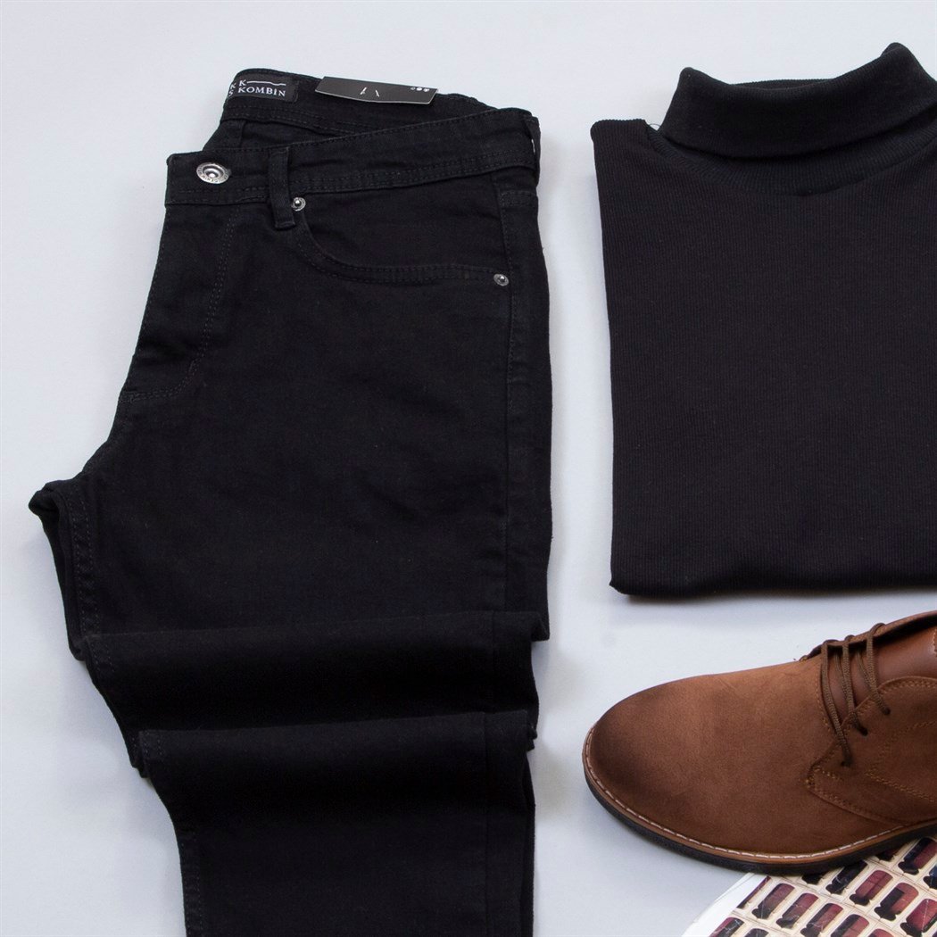 Taba Kaşe Kaban Boğazlı Kazak Pantolon Bot Kombin