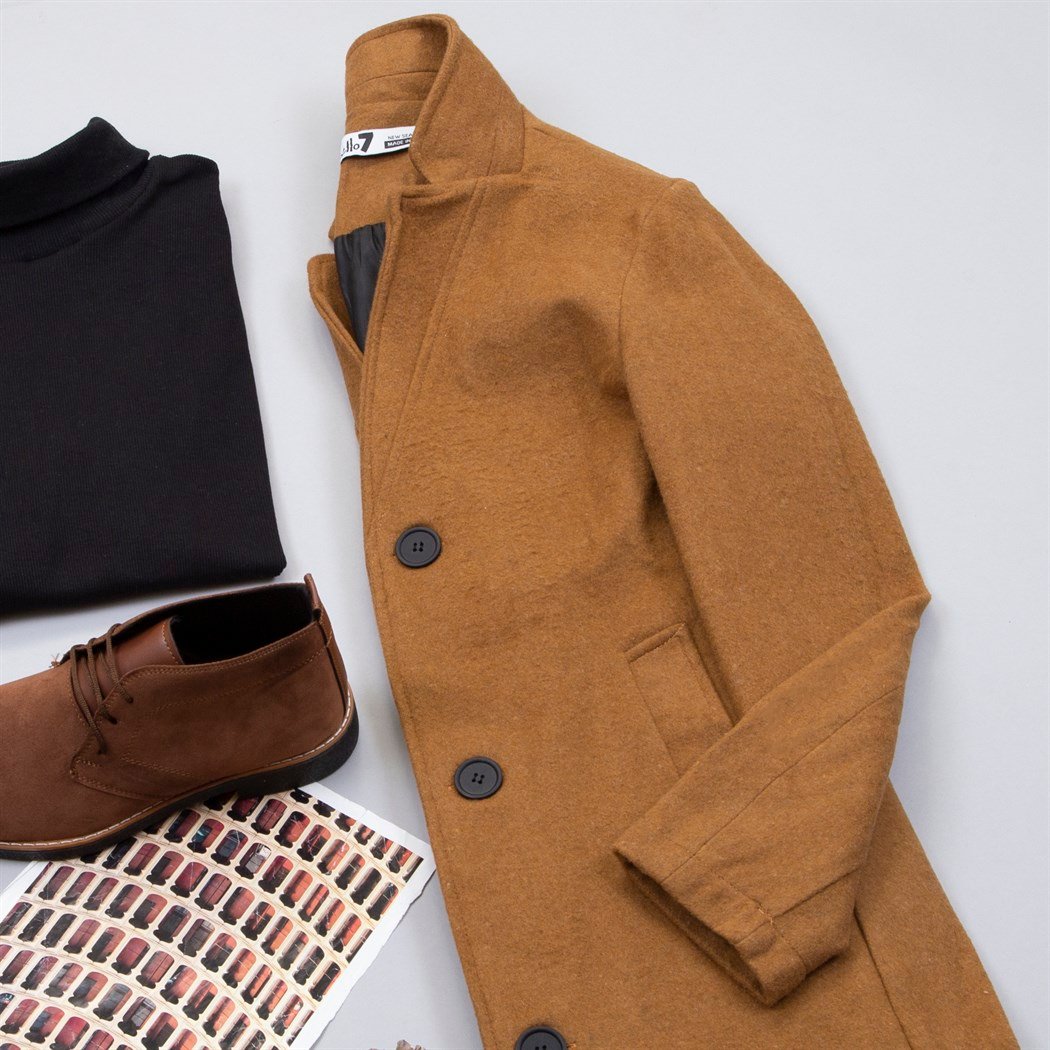 Taba Kaşe Kaban Boğazlı Kazak Pantolon Bot Kombin