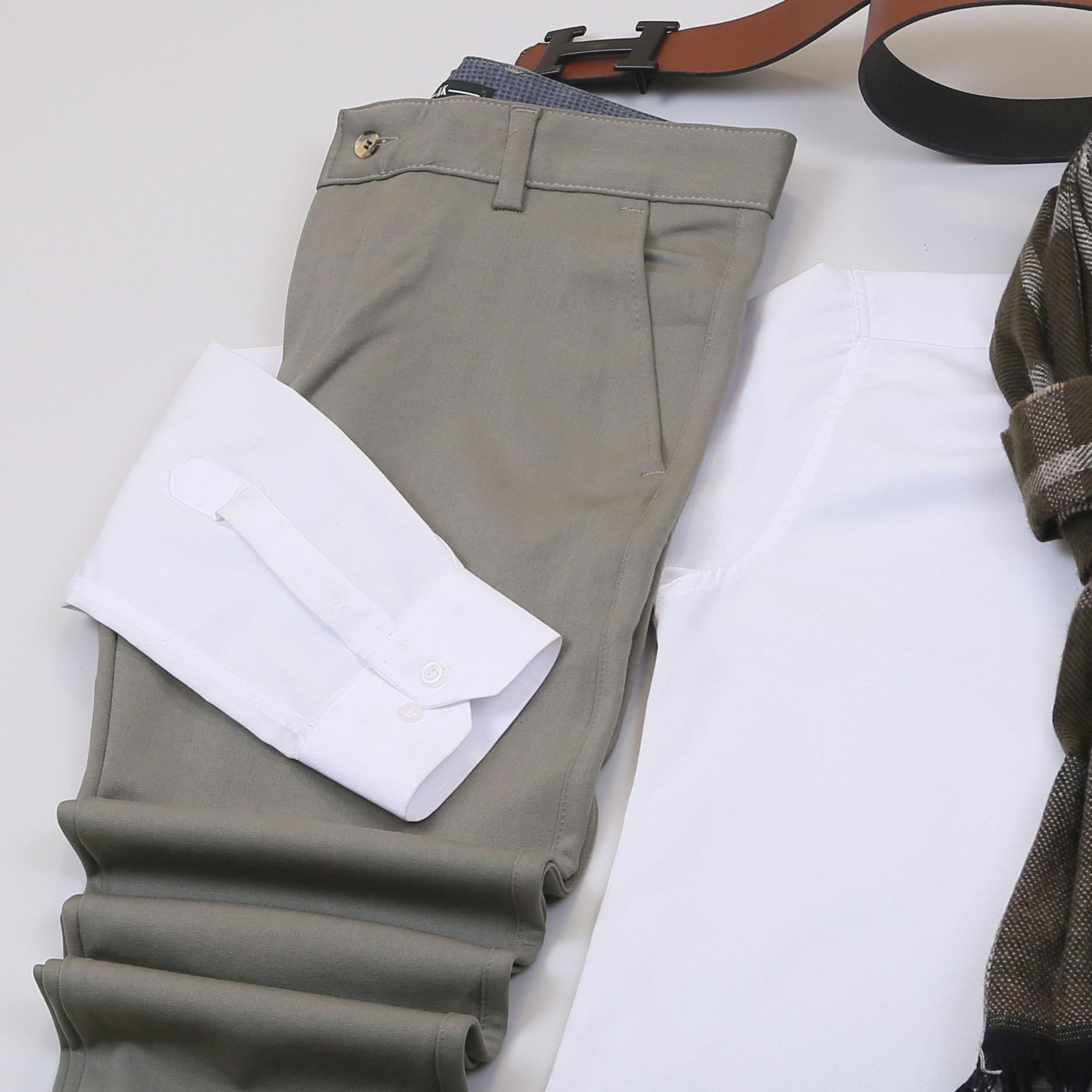 Taba Kaşe Kaban Gömlek Pantolon Ayakkabı Kombin