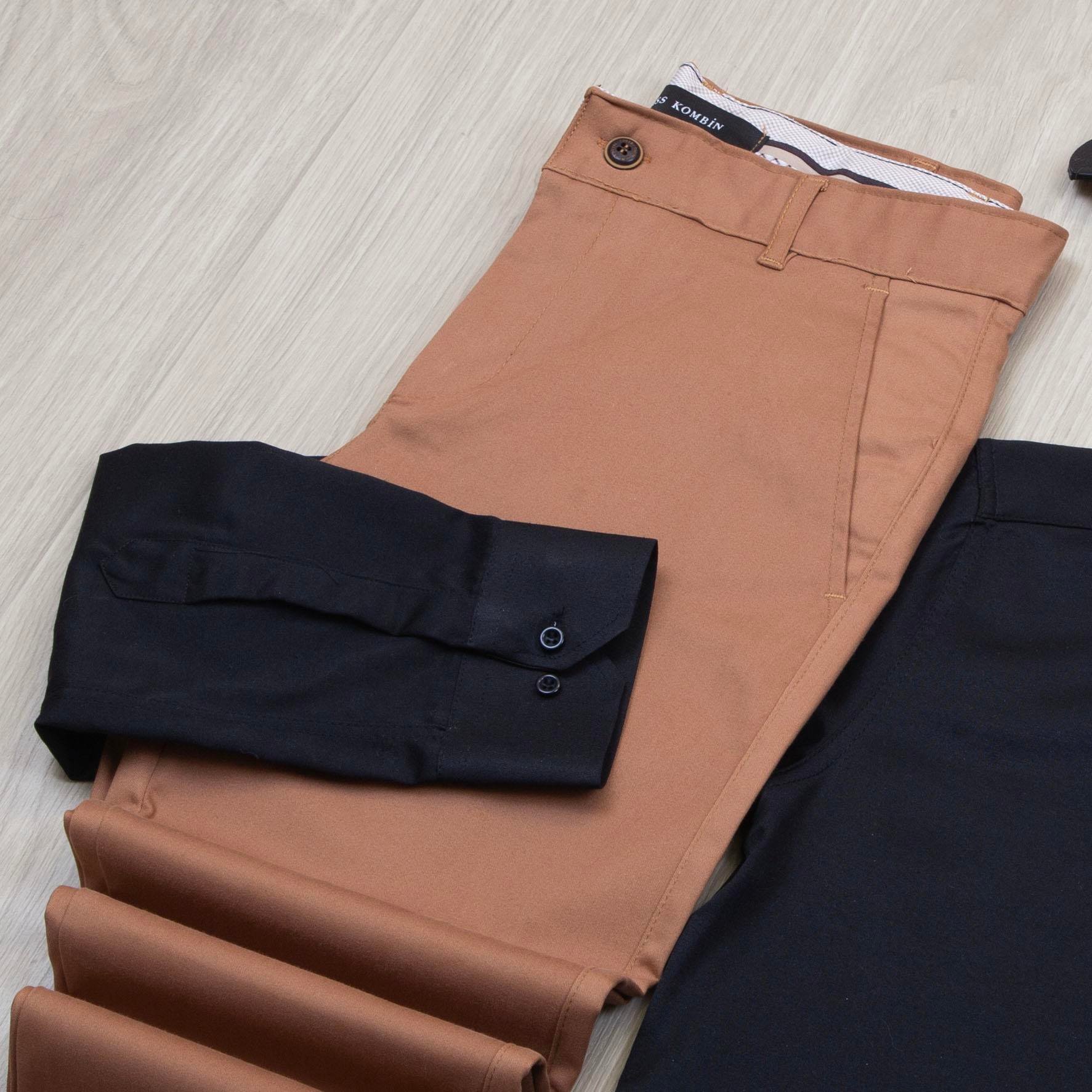 Taba Kırçıllı Blazer Ceket Gömlek Pantolon Ayakkabı Kombin