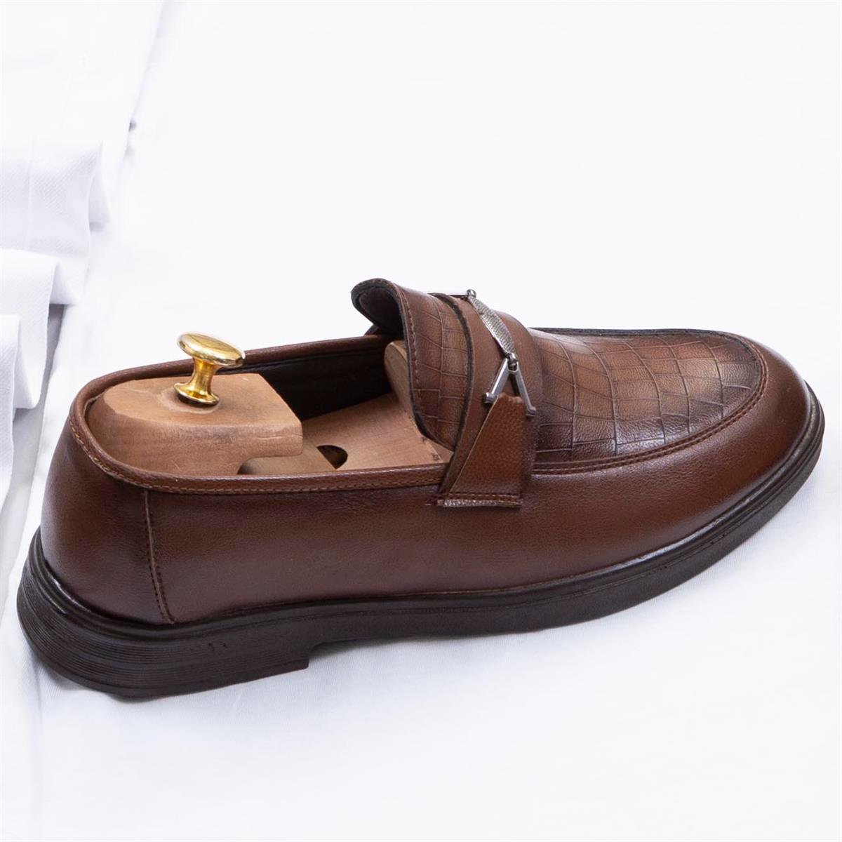 Taba Kırçıllı Blazer Ceket Tişört Pantolon Ayakkabı Kombin