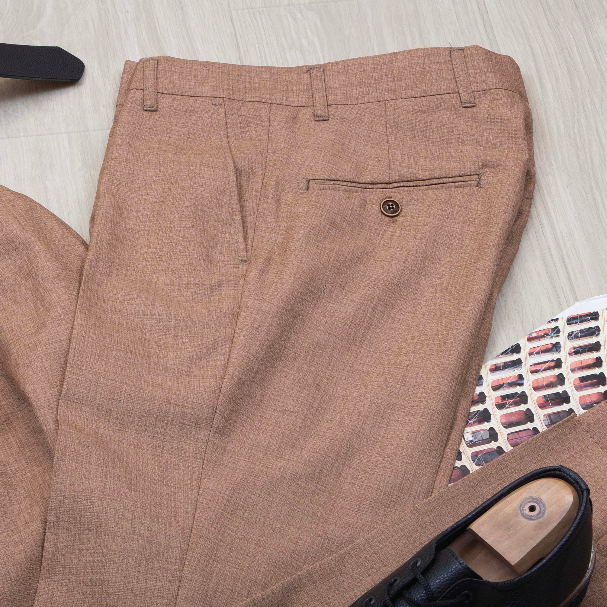 Taba Kruvaze Takım Elbise Kombini