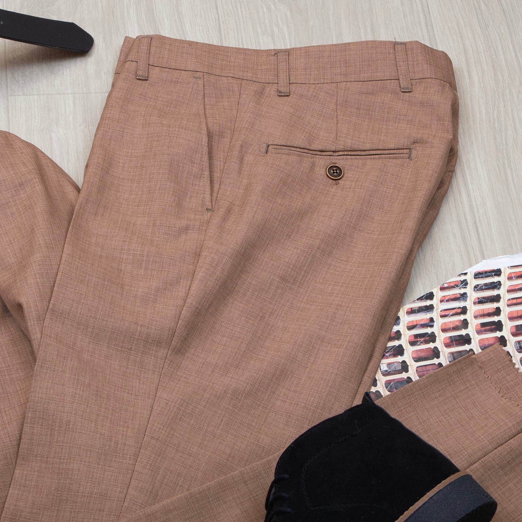 Taba Kruvaze Takım Elbise Kombini