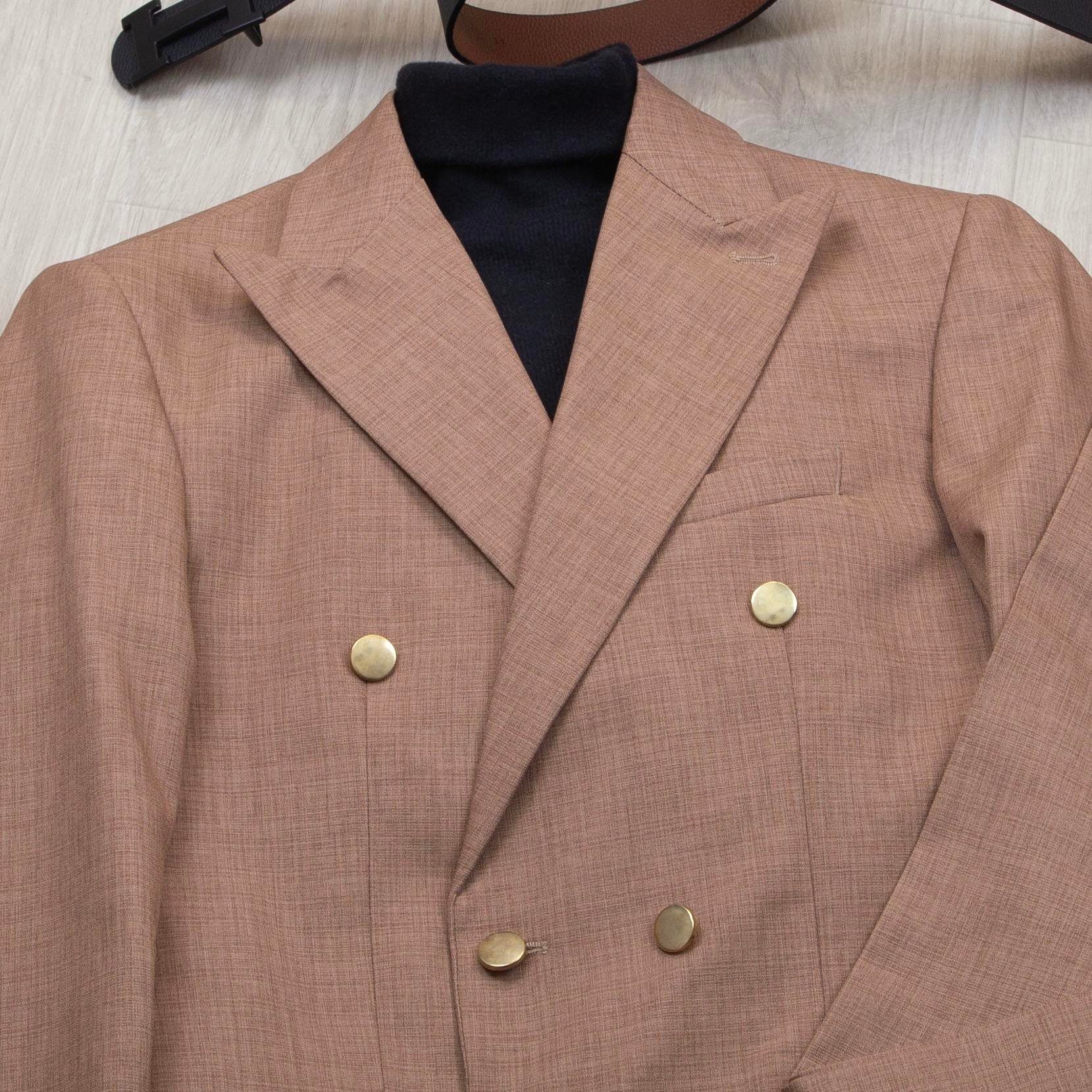 Taba Kruvaze Takım Elbise Kombini