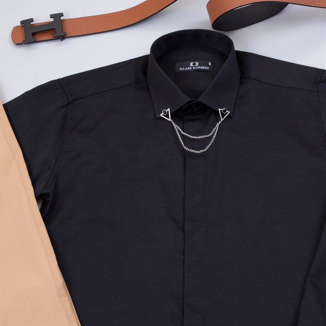 Taba Kumaş Pantolon Gömlek Ayakkabı Kombin