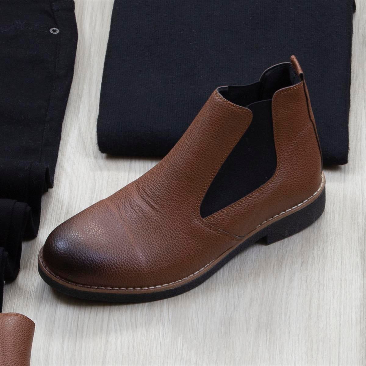 Taba Nubuk Ceket Boğazlı Body Pantolon Bot Kombin