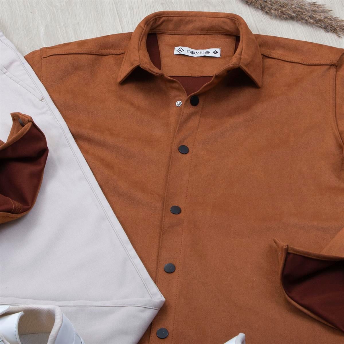 Taba Nubuk Gömlek Pantolon Ayakkabı Kombin