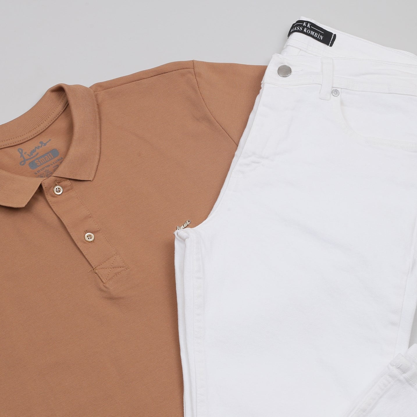 Taba Polo Yaka Tişört Kot Pantolon Kombini Erkek | Slim Fit Şık Günlük Set