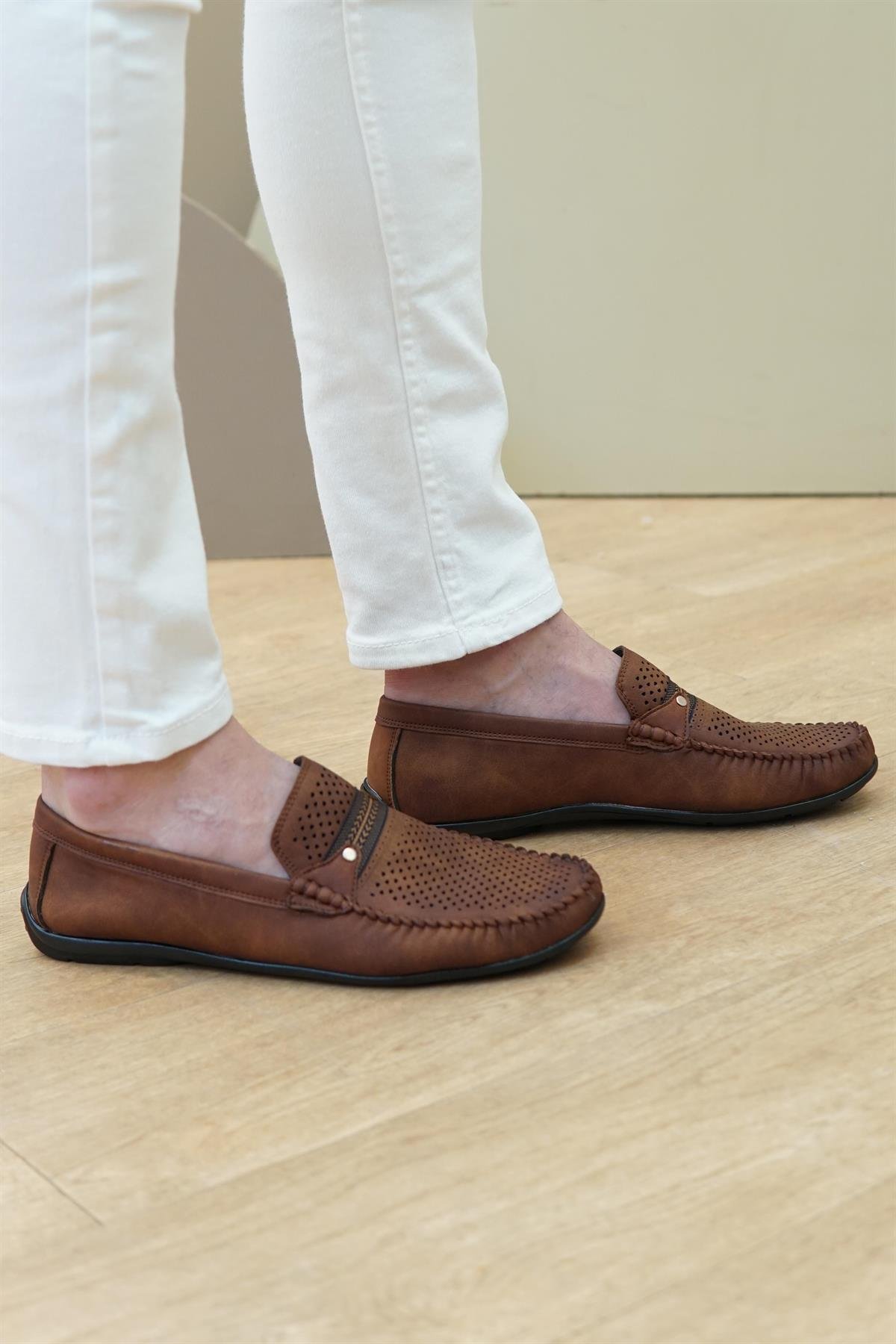 Taba Pütürlü Cilt Babet Ayakkabı