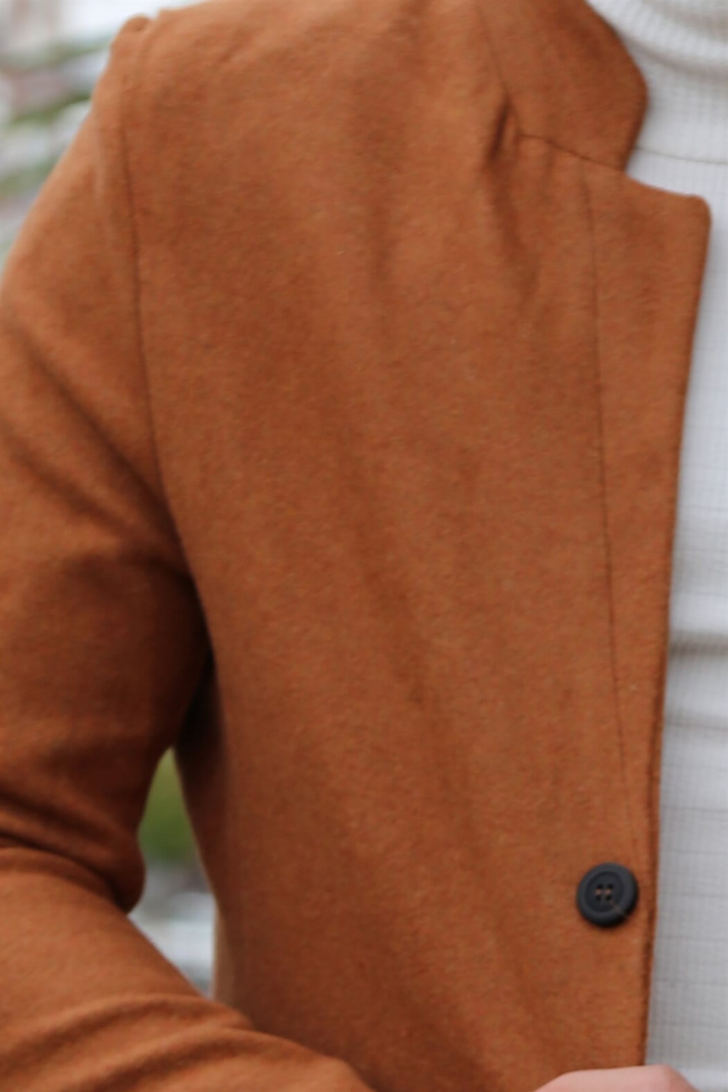 ERKEK Uzun Kaşe Kaban TABA mont TABA