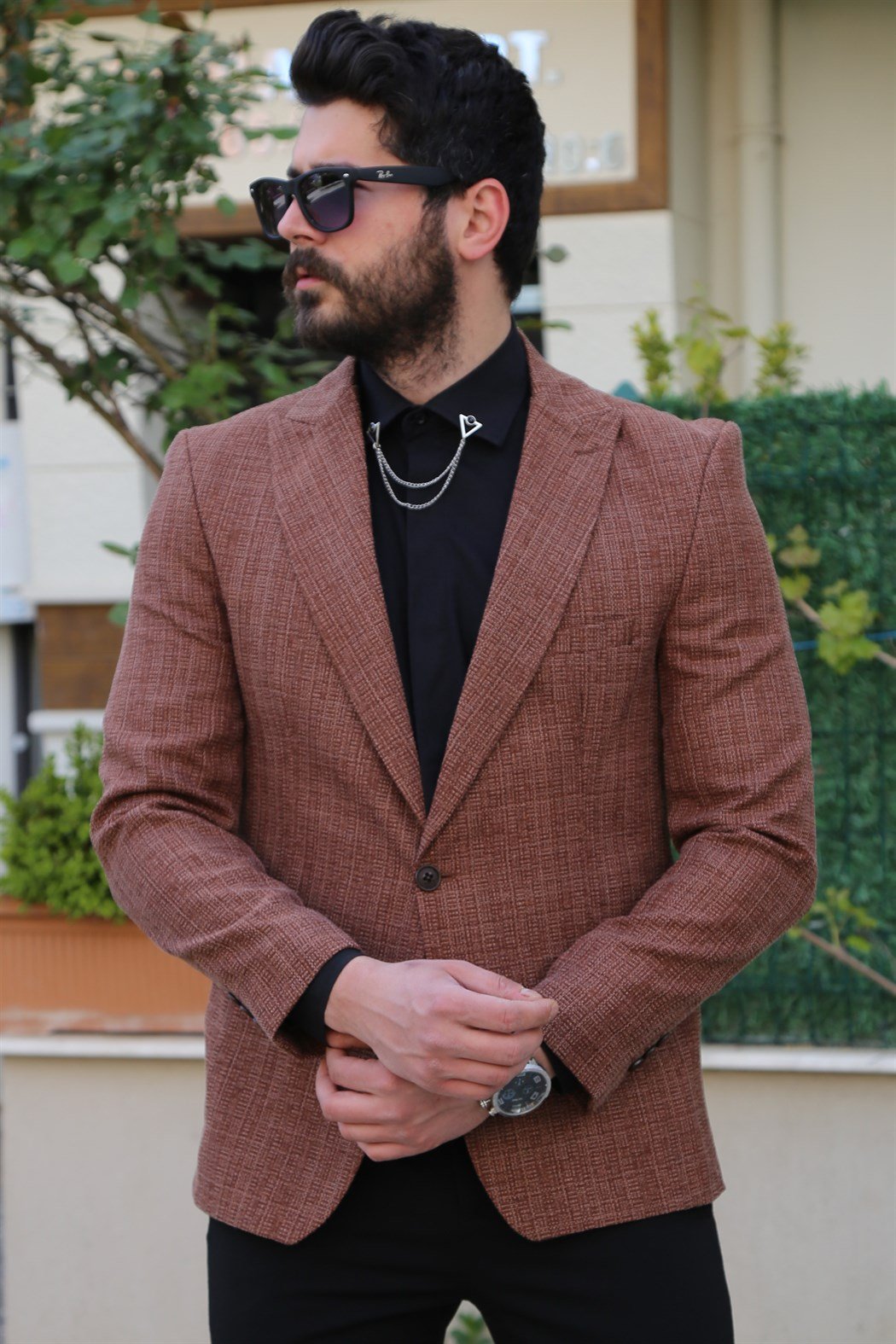 Tarçın Tek Düğme Blazer Ceket