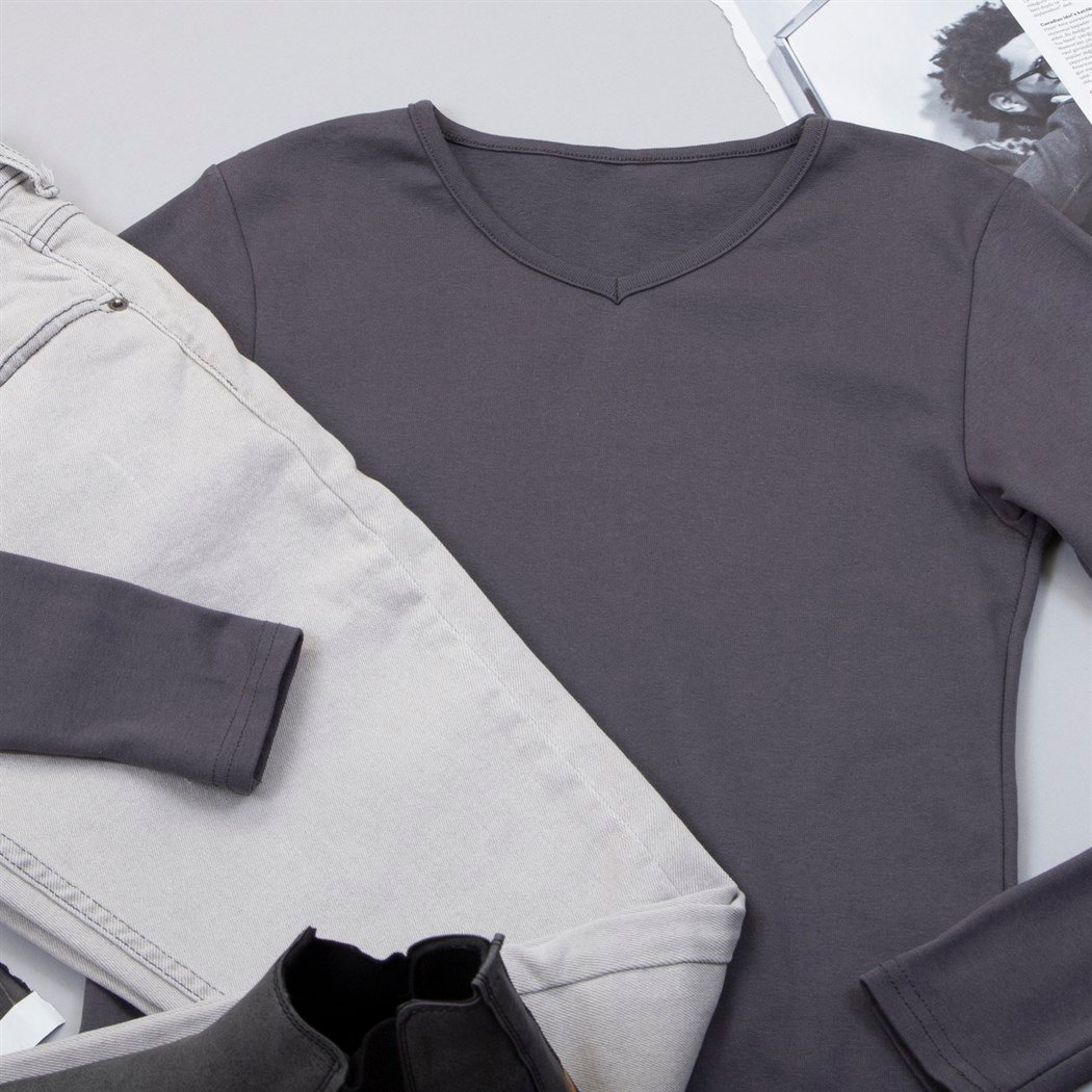 Uzun Kollu Füme Body Pantolon Bot Kombin