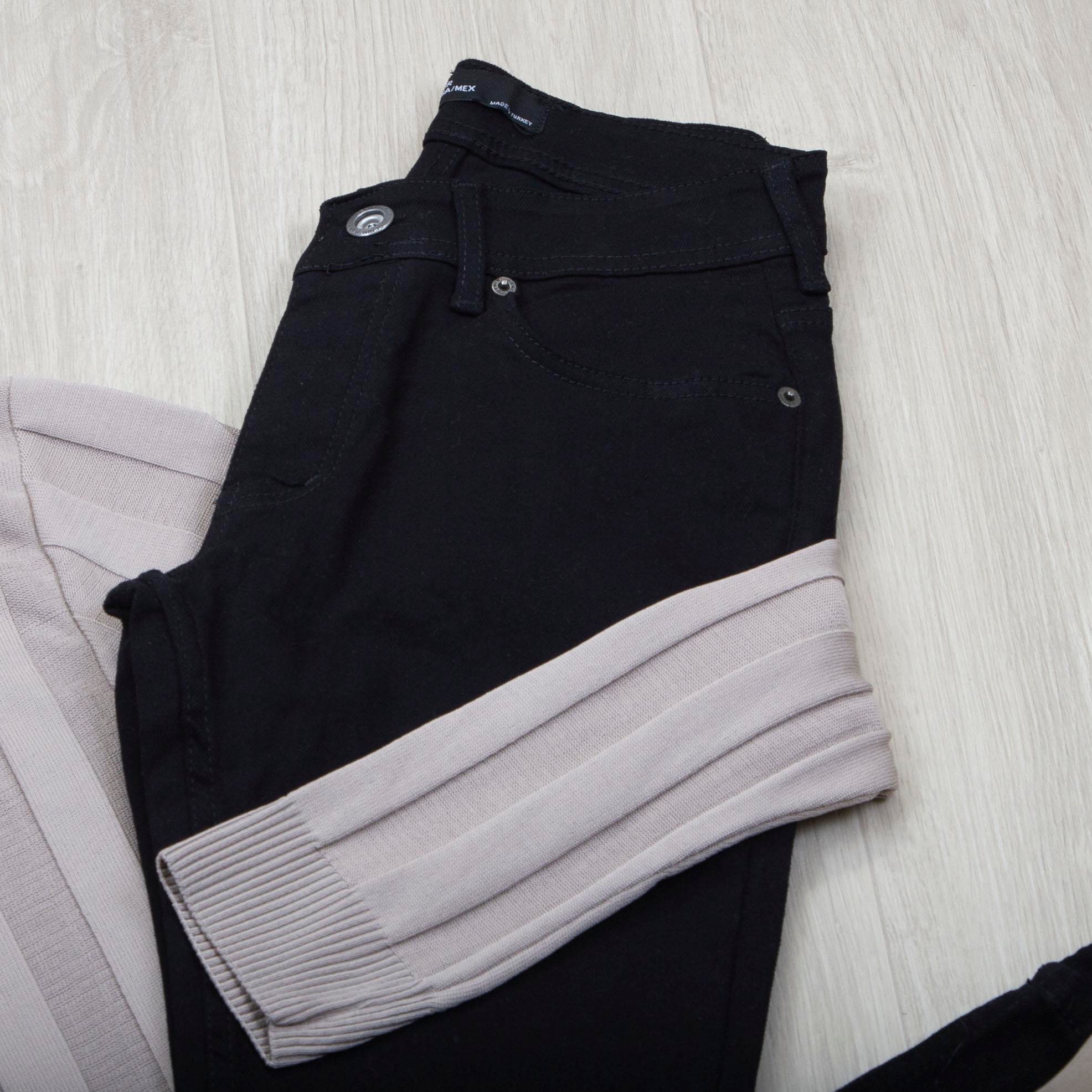 Vizon Boğazlı Triko Kazak Pantolon Bot Kombin