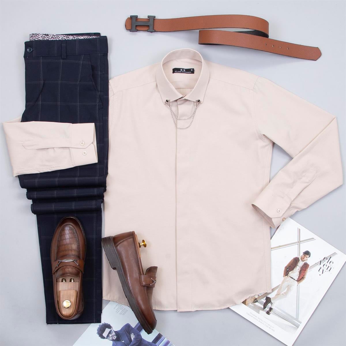 Vizon Gömlek Pantolon Ayakkabı Kombin