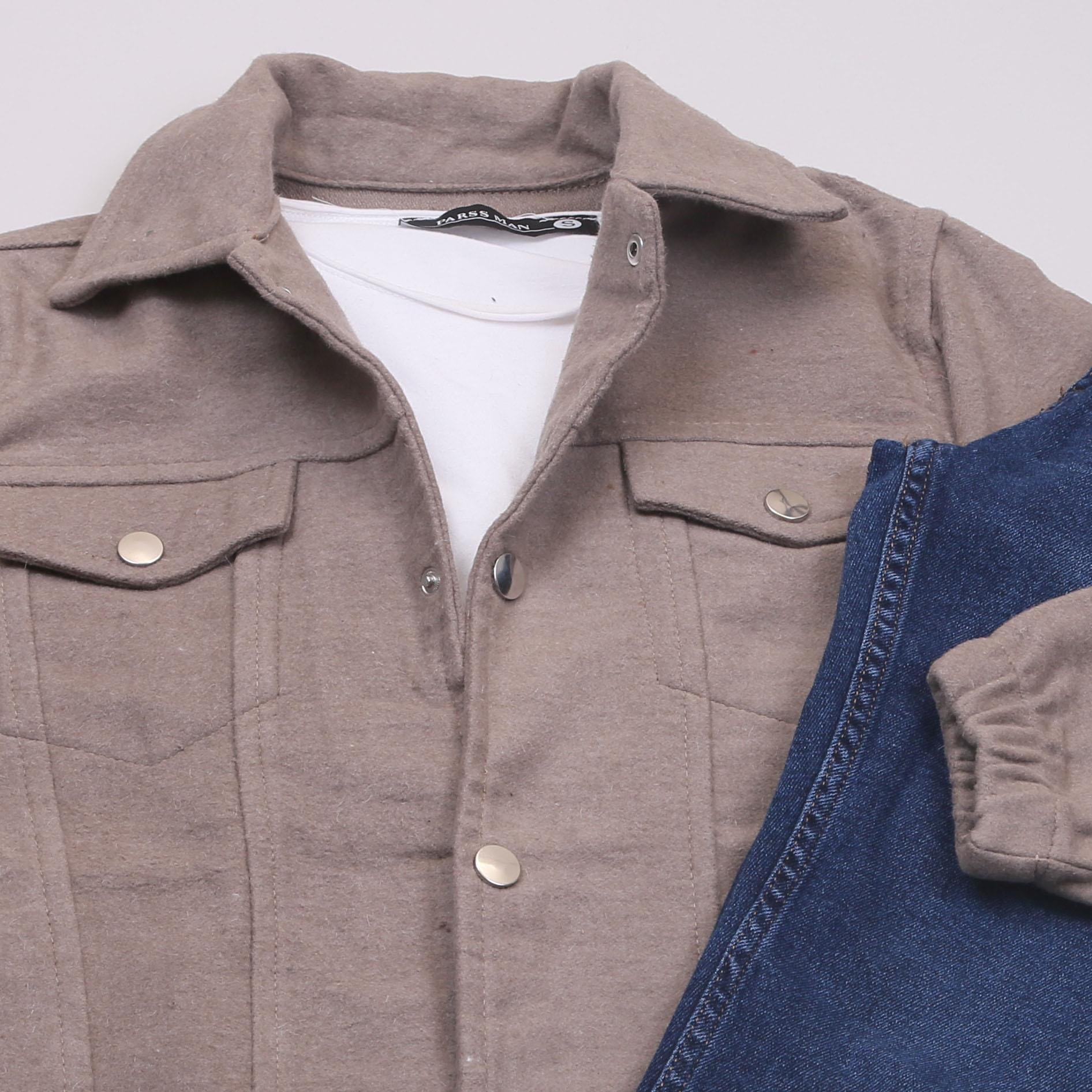 Vizon Kaşe Ceket Tişört Pantolon Ayakkabı Kombin