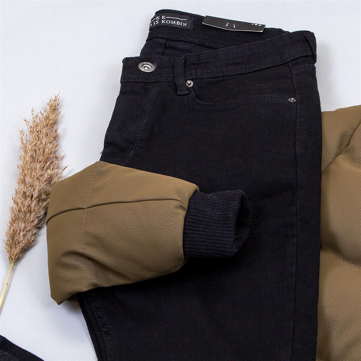 Yakası Kürklü Şişme Mont Boğazlı Kazak Pantolon Bot Kombin