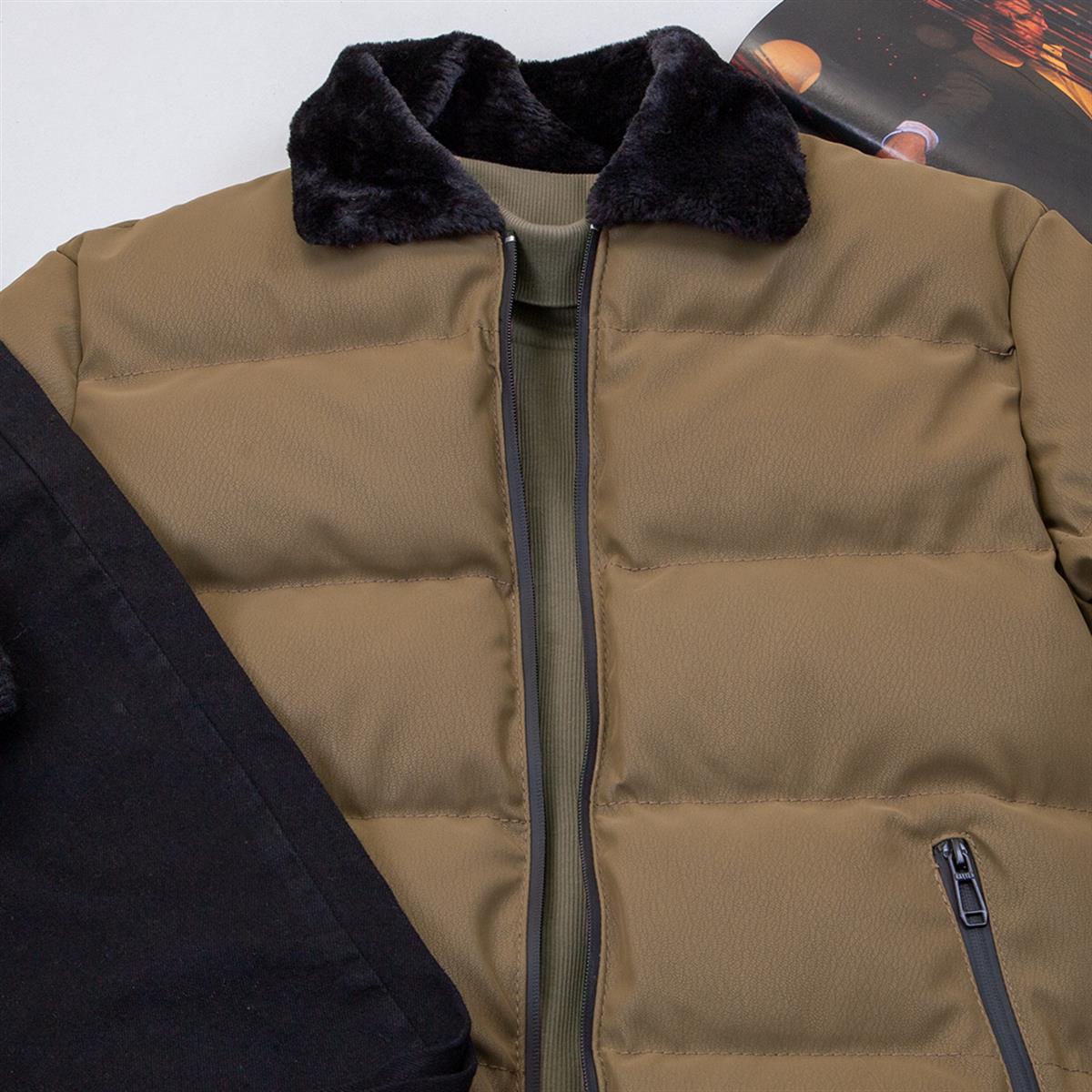 Yakası Kürklü Şişme Mont Boğazlı Kazak Pantolon Bot Kombin