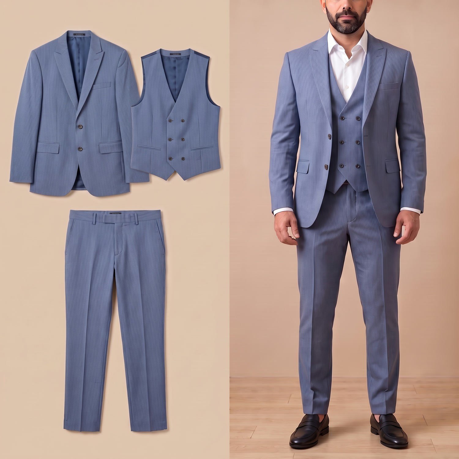 Yelek Ceket Pantolon 3'lü Set
