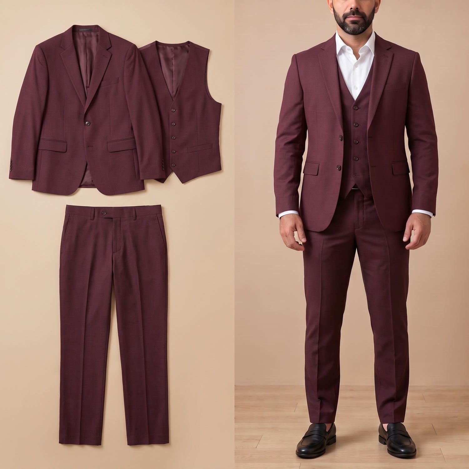 Yelek Ceket Pantolon 3'lü Set