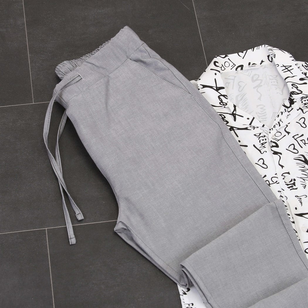 Yeni Sezon Gömlek Gri Jogger Pantolon Klasik Ayakkabı Kombini 